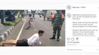 Pemuda Dihukum TNI Sebab Tak Pakai Masker, Gaya Push Up-nya Bikin Salfok