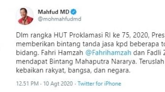 Jokowi Bakal Beri Bintang Tanda Jasa untuk Fadli Zon dan Fahri Hamzah