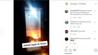 Viral Toilet Duduk Terbakar Hebat, Warganet: Ghost Rider Numpang Berak