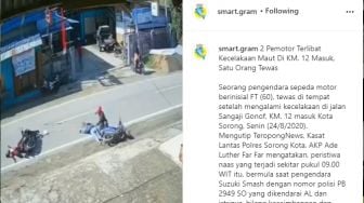 Ngeri, Detik-detik Pengendara Sepeda Motor Terjatuh Hingga Kepala Terbelah