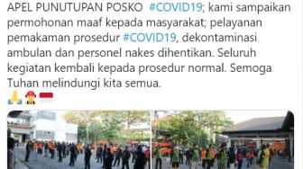 Posko Covid-19 DIY Dibubarkan, Warganet Bagikan Pesan Mengharukan