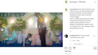 Bukan Ucapan Selamat, Polisi Beri Kado Pengantin Pria Ini Perintah Push-up