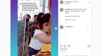 Setahun Tak Bertemu, Anak Prajurit TNI Ini Nangis Pangling Lihat Ayahnya