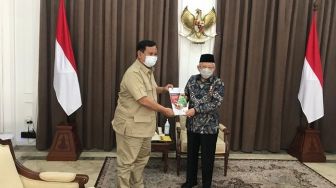 Perdana Sejak Dilantik Menteri, Prabowo Temui Wapres Maruf Amin