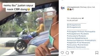 Keren Abis, Emak-Emak Ini Dagang Sayur Sambil Ngebut Pakai Motor CBR Sport