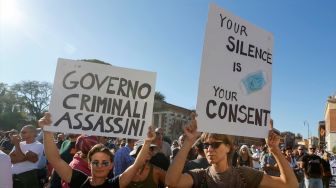 Warga Italia Demo Anti-Masker, Sebut Covid-19 Konspirasi Global