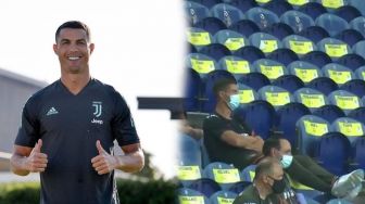 Reaksi Cristiano Ronaldo saat Ditegur Petugas karena Tak Pakai Masker