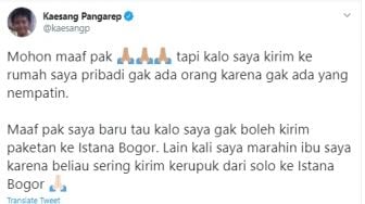 Disebut Tak Tahu Malu Kirim Paket ke Istana, Jawaban Kaesang Bikin Keki