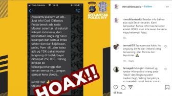 Beredar Pesan Rantai Operasi Masker Denda Rp250 Ribu, Ditlantas DIY: Hoax