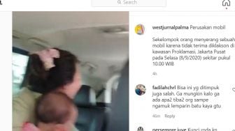 Teriak Histeris! Viral Ibu dan Balita Dalam Mobil Diserang di Menteng