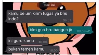 Nyawanya Baru Ngumpul, Anak Ini Balas Chat Guru Pakai Kata Tak Sopan