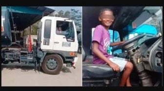 Viral Bocah Laki-laki Kendarai Truk Trailer, Polisi Lacak Orang Tuanya