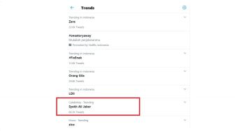 Jajaran Trending Topic Terkait Penusukan Syekh Ali Jaber Ramaikan Twitter