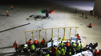 Mobil terbang pertama Turki "Cezeri" yang diproduksi di dalam negeri oleh pengembang platform udara Baykar, terlihat saat uji terbang pertamanya yang sukses di Istanbul, Turki pada 12 September 2020.  [Foto/Anadolu Agency]