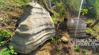 Heboh, Warga Sukabumi Temukan Batu Berpola Garis Beragam Bentuk