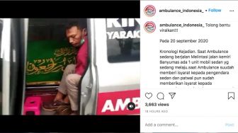 Viral! Mobil Tidak Beri Jalan Ambulan, Warganet: Pajak Kendaraan Telat