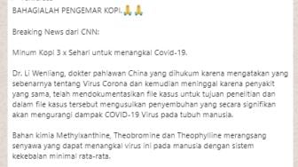 CEK FAKTA: Benarkah Minum Kopi Tiga Kali Sehari Bisa Cegah Covid-19?