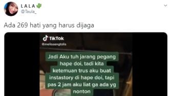 Sang Kekasih Sembunyikan Statusnya di Sosmed, Warganet: Ada 269 Hati Dijaga