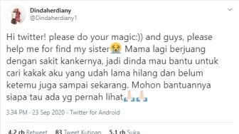 Ibunya Sakit Keras, Gadis Ini Cari Sang Kakak yang Hilang Sejak Tahun 2013