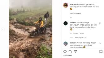 Keren Abis, Aksi Gadis Berhijab Ini Tunggangi Trail Bikin Kaum Adam Minder