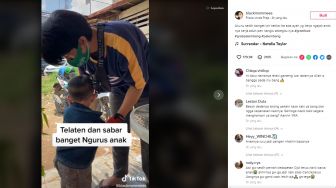 Bikin Terenyuh, Viral Pengemudi Ojol Narik Sambil Bawa Anaknya