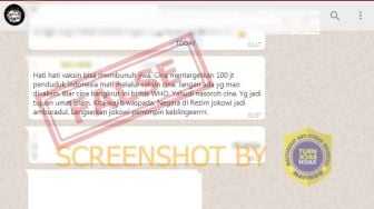 Cek Fakta: Benarkah Cina Target 100 Juta WNI Mati Karena Vaksin Buatannya?