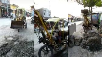 Kreatif Enggak Ketulungan, Begini Jadinya Saat Sepeda Motor Disulap Jadi Ekskavator