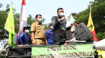 Ketahuan Orasi di Demo Buruh, Kader PDIP Kab. Tangerang Segera Dipanggil