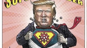 Trump Nyaris Pakai Kaos Superman saat Umumkan Bebas Covid-19?