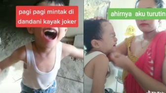 Minta Didandani Mirip Joker, Bocah Ini Malah Histeris Lihat Wajah Sendiri