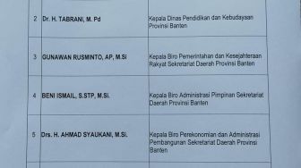 Tabrani Dilantik Wahidin Halim Jadi Kadisdik Provinsi Banten