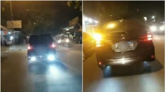 Viral Aksi Toyota Avanza Pakai Lampu Tembak, Endingnya "Ditandai" Warganet