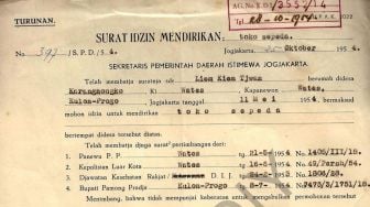 Legendaris, Ini Penampakan Surat Izin Usaha Toko Sepeda Liem Kulon Progo