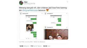 Dapat Order Sampai Bonus Foto Bareng Rossa, Isi Chat Driver Ojol Ini Kocak