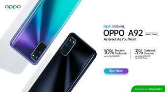 Sah! Oppo A92 RAM 6GB Dijual Seharga Rp 3 Jutaan, Ini Spesifikasinya