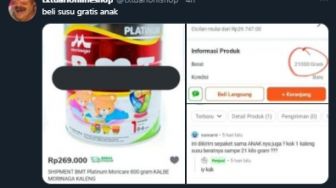 Jual Susu Kaleng Berat 21 Kg, Pembeli: Dikirim Sepaket Sama Anaknya Juga?