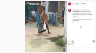 Video Suami Ngamuk Banting Kompor Gas karena Istri Tak Masak Malah Senam