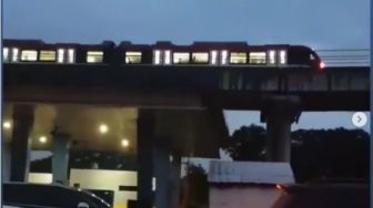 LRT Jabodetabek Mulai Diuji Coba, Penampakan Viral di Tol Cibubur