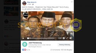 CEK FAKTA: Benarkah Prabowo Tak Terima Anggota TNI Dikeroyok Klub Moge?