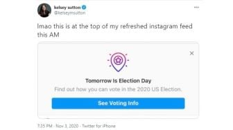 Warganet Heboh Instagram Sebut Pilpres AS Digelar Besok: Itu Masalah Cache