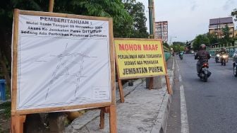 Pembangunan Jembatan Puren Berjalan, Masyarakat Perlu Cari Jalur Alternatif