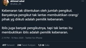 Gus Sahal: Banyak Pengikut Belum Tentu Benar, Iblis Juga Banyak Pengikut