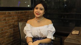 Penyanyi Brisia Jodie saat ditemui di Kawasan Tendean, Jakarta Selatan, Selasa (10/11). [Suara.com/Alfian Winanto]