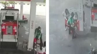 Viral Perampokan di Sebuah SPBU, Pelaku Berjaket Ojol Todongkan Pistol