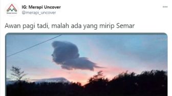 Awan Mirip Semar Muncul di Atas Merapi, Warganet Perdebatkan Hal Ini