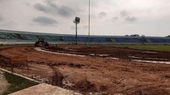 Musim Hujan, Realisasi Fisik Proyek Lintasan Atletik Kuansing Baru 5 Persen