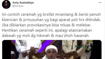 Jimly Unggah Video Rizieq Ancam Penggal Kepala: Hentikan Dakwah Seperti Ini