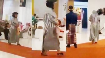 Viral Emak-emak Tak Sadar Pakai Helm ke Kondangan, Endingnya Bikin Ngakak