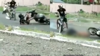 Sudah Jatuh Tertubruk Motor Pula, Balapan Liar Ini Berakhir Ngeri