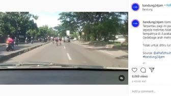 Nekat Melintas di Jalur Cepat, Pesepeda di Bandung Tuai Kritikan
